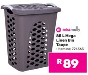 Missmolly 85Ltr Mega Linen Bin (Taupe) 794363