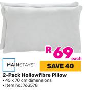 Mainstays 2-Pack Hollowfibre Pillow-Each