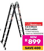 Trade Quip 3.6 m Black Dual Ladder