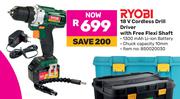 Ryobi 18V Cordless Drill Driver With Free Flexi Shaft