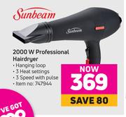 Sunbeam 2000W Professional Hairdryer