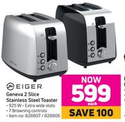 Eiger Geneva 2 Slice Stainless Steel Toaster-Each