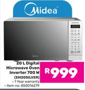 Midea 20L Digital Microwave Oven Inverter 700W EM20SILVER