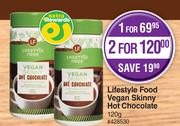 Lifstyle Food Vegan Skinny Hot Chocolate-For 2 x 120g