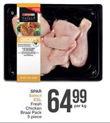 Spar Select ESL Fresh Chicken Braai Pack 5 Piece-Per Kg