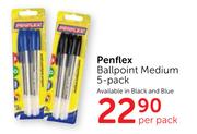 Penflex Ballpoint Medium 5-Pack-Per Pack