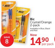 Bic Crystal/Orange 2-Pack-Per Pack