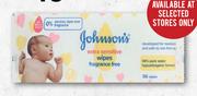 Johnson's Extra Sensitive Or Gentle All Over Wipes-56s/72s Each