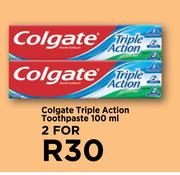 Colgate Triple Action Toothpaste-For 2 X 100ml 