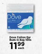 Dove Cotton Ear Buds In Bag-100s Each