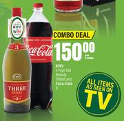 KWV 3 Year Old Brandy 750ml & Coca Cola 1L-Per Combo