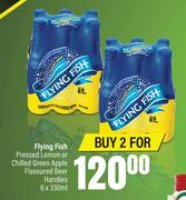 Flying Fish Pressed Lemon Or Chilled Green Apple Flavoured Beer Handies-For 2 x 6 x 330ml