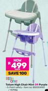 Little One Tatum High Chair (Mint Or Purple)-Each
