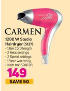 Carmen 1200W Studio Hairdryer 5137