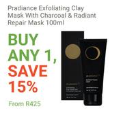 Pradiance Exfoliating Clay Mask With Charcoal & Radiant Repair Mask-100ml