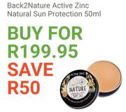 Back 2 Nature Active Zinc Natural Sun Protection-50ml