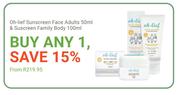 Oh-Lief Sunscreen Face Adults 50ml & Sunscreen Family Body 100ml