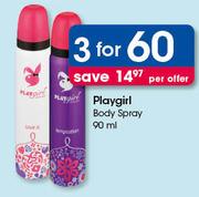 Playgirl Body Spray-3 x 90ml