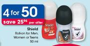Shield Roll On For Men, Women Or Teens-4 x 50ml