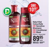 NaturVital Colour Safe Or Sensitive Shampoo Or Conditioner Or Mask Assorted-300ml Each