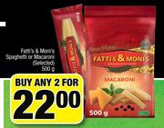 Fatti's & Moni's Spaghetti Or Macaroni(Selected)-2 x 500g