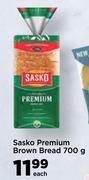 Sasko Premium Brown Bread-700g Each