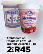 Ambledale Or Meadows Low Fat Yoghurt Assorted-For 2 x 1Kg