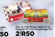 Alzu XL Free Range Eggs 15's Or Eggspert XL Free Range Eggs 15's-For 2