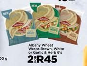 Albany Wheat Wraps Brown, White Or Garlic & Herb-For 2 x 6's