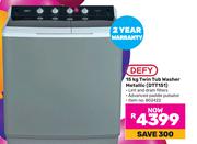 Defy 15Kg Twin Tub Washer Metallic DTT151