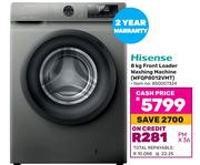 Hisense 8Kg Front Loader Washing Machine WFQP8012VMT