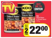 Koo Baked Beans In Tomato Sauce-For 2 x 410g