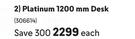 Platinum 1200mm Desk-Each