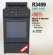 Defy Black 4 Burner Stove DSS554