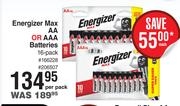 Energizer Max AA Or AAA Batteries-16 Per Pack