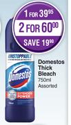 Domestos Thick Bleach Assorted-For 2 x 750ml