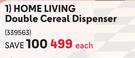 Home Living Double Cereal Dispenser 339563-Each