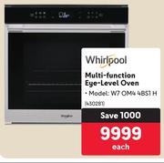 Whirlpool Multi Function Eye Level Oven W7 OM4 4BS1 H-Each