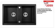 Laveo Kitchen Sink Drop In With Double Bowl Black W51 x L78 x D17cm 81483746