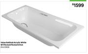  Value Bath Tub Acrylic White W170cm x D70cm x H37cm 81453908