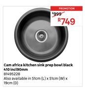 Cam Africa Kitchen Sink Prep Bowl Black 410 Incl 90mm 81495228