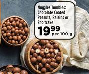 Nuggles Tumbles: Chocolate Coated Peanuts, Raisins Or Shortcake-Per 100g