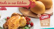 Whole Rotisserie Chicken & Four Rolls-Combo