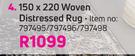 150 x 220 Woven Distressed Rug