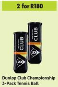 Dunlop Club Championship 3-Pack Tennis Ball- For 2