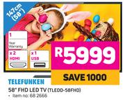 Telefunken 58"(147cm) FHD LED TV TLEDD-58FHD