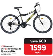 Raleigh 26" Or 24" Renegade Mountain Bike-Each
