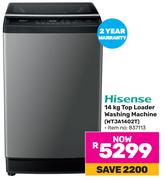 Hisense 14Kg Top Loader Washing Machine WTJA1402T