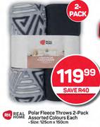 Real Home Polar Fleece Throws-2 Pack