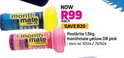 Poolbrite 1.5Kg Monthmate Yellow Or Pink-Each